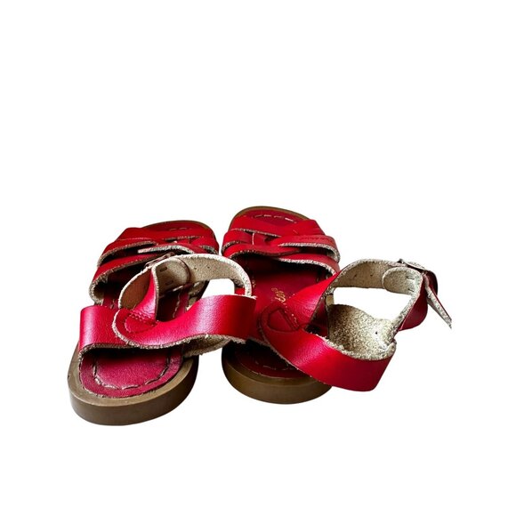 Toddler Salt Water Original Red Leather Sandals Waterproof Classic Strappy Size - Picture 4 of 7